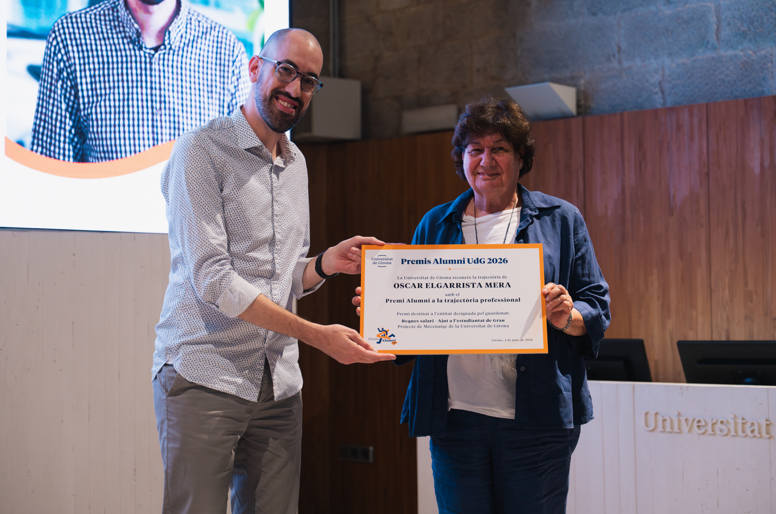 L'enginyer i divulgador tarragoní Oscar Elgarrista, Premi Alumni de la Universitat de Girona a la trajectòria professional